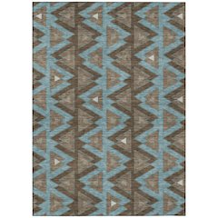 Machine Washable Indoor/Outdoor Chantille ACN2560 Brown 10' x 14' Rug