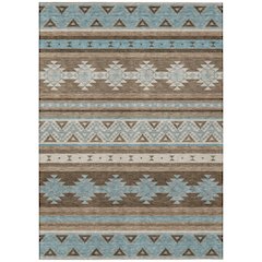 Machine Washable Indoor/Outdoor Chantille ACN2561 Brown 10' x 14' Rug