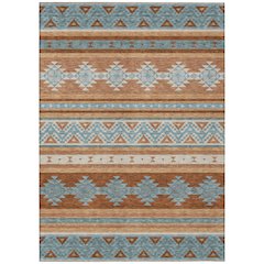 Machine Washable Indoor/Outdoor Chantille ACN2561 Orange 10' x 14' Rug