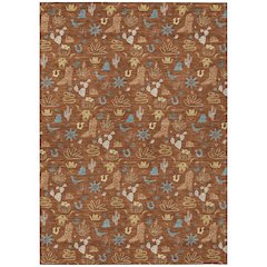 Machine Washable Indoor/Outdoor Chantille ACN2562 Orange 10' x 14' Rug