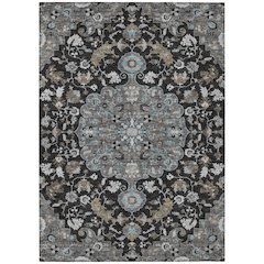 Machine Washable Indoor/Outdoor Chantille ACN2564 Black 10' x 14' Rug