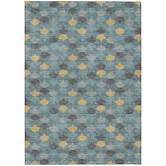Machine Washable Indoor/Outdoor Chantille ACN2568 Teal 10' x 14' Rug