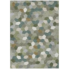 Machine Washable Indoor/Outdoor Chantille ACN2573 Green 10' x 14' Rug