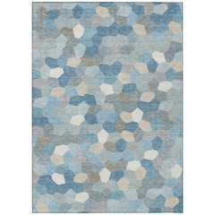Machine Washable Indoor/Outdoor Chantille ACN2573 Teal 10' x 14' Rug