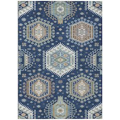 Machine Washable Indoor/Outdoor Chantille ACN2574 Blue 10' x 14' Rug