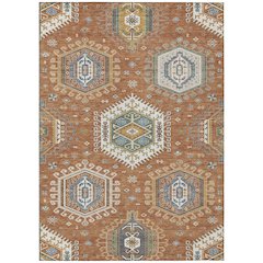 Machine Washable Indoor/Outdoor Chantille ACN2574 Orange 10' x 14' Rug