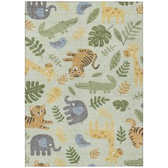 Machine Washable Indoor/Outdoor Chantille ACN2578 Green 10' x 14' Rug