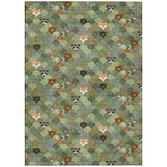 Machine Washable Indoor/Outdoor Chantille ACN2582 Green 10' x 14' Rug