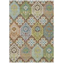Machine Washable Indoor/Outdoor Chantille ACN2588 Brown 10' x 14' Rug
