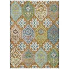 Machine Washable Indoor/Outdoor Chantille ACN2588 Orange 10' x 14' Rug