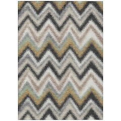 Machine Washable Indoor/Outdoor Chantille ACN2596 Gray 10' x 14' Rug