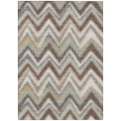 Machine Washable Indoor/Outdoor Chantille ACN2596 Brown 10' x 14' Rug