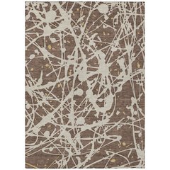 Machine Washable Indoor/Outdoor Chantille ACN2597 Brown 10' x 14' Rug