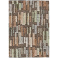 Machine Washable Indoor/Outdoor Chantille ACN2598 Brown 10' x 14' Rug