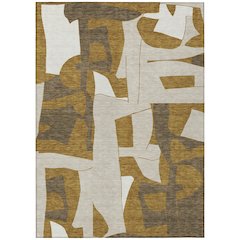 Machine Washable Indoor/Outdoor Chantille ACN2605 Gold 10' x 14' Rug