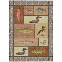 Machine Washable Indoor/Outdoor Chantille ACN2606 Orange 10' x 14' Rug