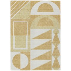 Machine Washable Indoor/Outdoor Chantille ACN2607 Gold 10' x 14' Rug