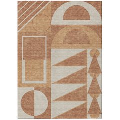 Machine Washable Indoor/Outdoor Chantille ACN2607 Orange 10' x 14' Rug