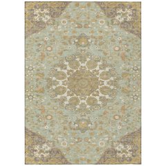 Machine Washable Indoor/Outdoor Chantille ACN2611 Green 10' x 14' Rug