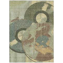 Machine Washable Indoor/Outdoor Chantille ACN2612 Green 10' x 14' Rug