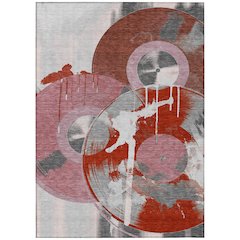 Machine Washable Indoor/Outdoor Chantille ACN2612 Red 10' x 14' Rug
