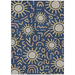 Machine Washable Indoor/Outdoor Chantille ACN2620 Blue 10' x 14' Rug