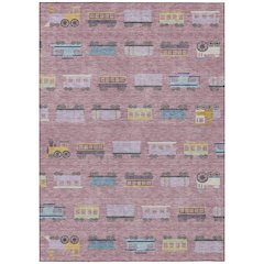 Machine Washable Indoor/Outdoor Chantille ACN2621 Pink 10' x 14' Rug