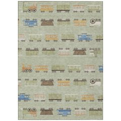 Machine Washable Indoor/Outdoor Chantille ACN2621 Green 10' x 14' Rug