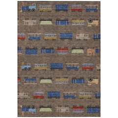 Machine Washable Indoor/Outdoor Chantille ACN2621 Brown 10' x 14' Rug