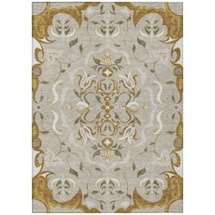 Machine Washable Indoor/Outdoor Chantille ACN2625 Brown 10' x 14' Rug