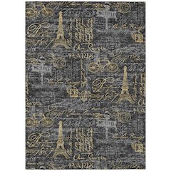 Machine Washable Indoor/Outdoor Chantille ACN2639 Black 10' x 14' Rug