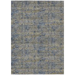 Machine Washable Indoor/Outdoor Chantille ACN2641 Blue 10' x 14' Rug