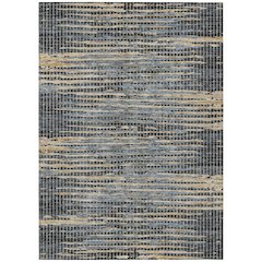 Machine Washable Indoor/Outdoor Chantille ACN2642 Black 10' x 14' Rug