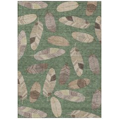 Machine Washable Indoor/Outdoor Chantille ACN2649 Green 10' x 14' Rug