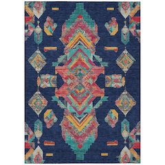 Machine Washable Indoor/Outdoor Chantille ACN2661 Blue 10' x 14' Rug