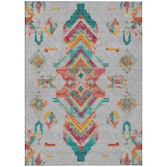 Machine Washable Indoor/Outdoor Chantille ACN2661 Gray 10' x 14' Rug