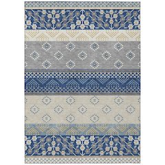 Machine Washable Indoor/Outdoor Chantille ACN2662 Blue 10' x 14' Rug