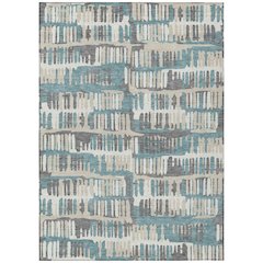 Machine Washable Indoor/Outdoor Chantille ACN2663 Teal 10' x 14' Rug
