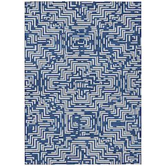 Machine Washable Indoor/Outdoor Chantille ACN2664 Blue 10' x 14' Rug