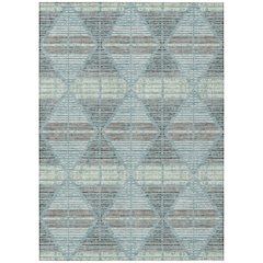 Machine Washable Indoor/Outdoor Chantille ACN2671 Teal 10' x 14' Rug