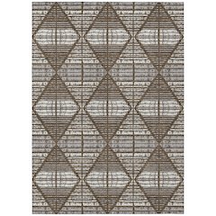Machine Washable Indoor/Outdoor Chantille ACN2672 Brown 10' x 14' Rug