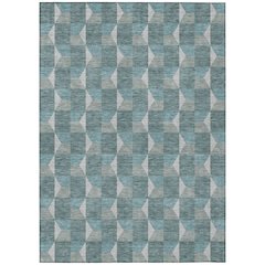 Machine Washable Indoor/Outdoor Chantille ACN2680 Teal 10' x 14' Rug