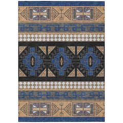 Machine Washable Indoor/Outdoor Chantille ACN2683 Blue 10' x 14' Rug