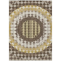 Machine Washable Indoor/Outdoor Chantille ACN2685 Brown 10' x 14' Rug
