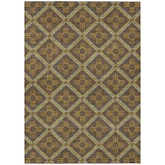 Machine Washable Indoor/Outdoor Chantille ACN2686 Brown 10' x 14' Rug