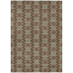 Machine Washable Indoor/Outdoor Chantille ACN2687 Brown 10' x 14' Rug
