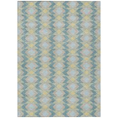 Machine Washable Indoor/Outdoor Chantille ACN2687 Teal 10' x 14' Rug