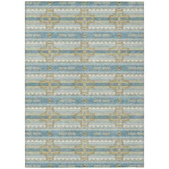 Machine Washable Indoor/Outdoor Chantille ACN2688 Teal 10' x 14' Rug