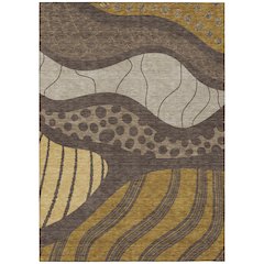 Machine Washable Indoor/Outdoor Chantille ACN2689 Brown 10' x 14' Rug