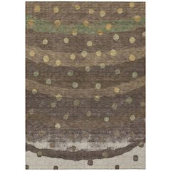 Machine Washable Indoor/Outdoor Chantille ACN2696 Brown 10' x 14' Rug
